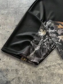 AXEPEAK 男士迷彩印花拼布T恤和裤子套装 - 彩色 - 查看 8