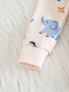 Cozy Pixies Baby Boy Cartoon Animal Print Soft Knit Crew Neck Long Sleeve Top And Elastic Waist Long Pants 2-Piece Snug Fit Pajama Set Dinosaur Pajamas Baby Boy Clothes Dinosaur Baby Pajama Set Baby Pj Set Fall Winter - Multicolor - View 7