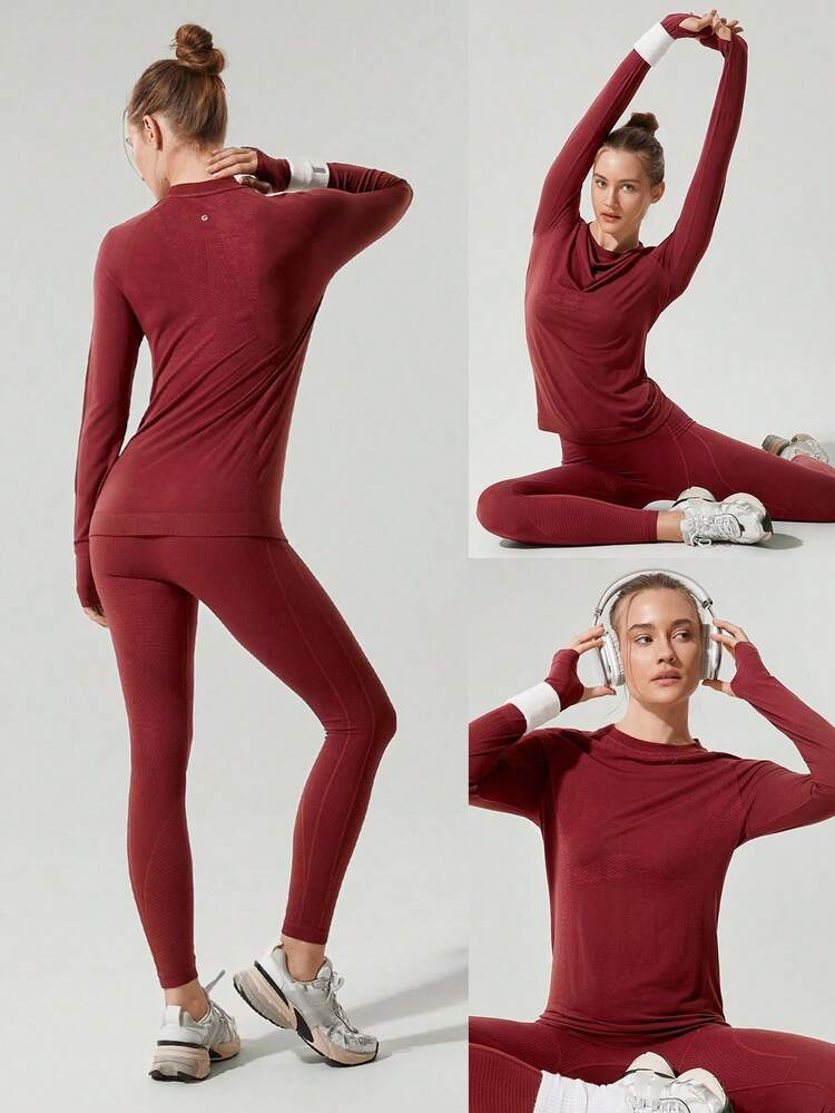 Seamless Wool Soft Warm Fitted Performance Breathable Shaping Tee Daily Casual