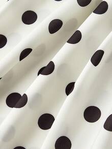SHEIN MOD Women's White With Black Polka Dots Off-Shoulder Dress,Vintage Summer Tea Party Elegant Party Dress,Christmas New Year Thanksgiving Prom Formal Dress - Black and White - View 4