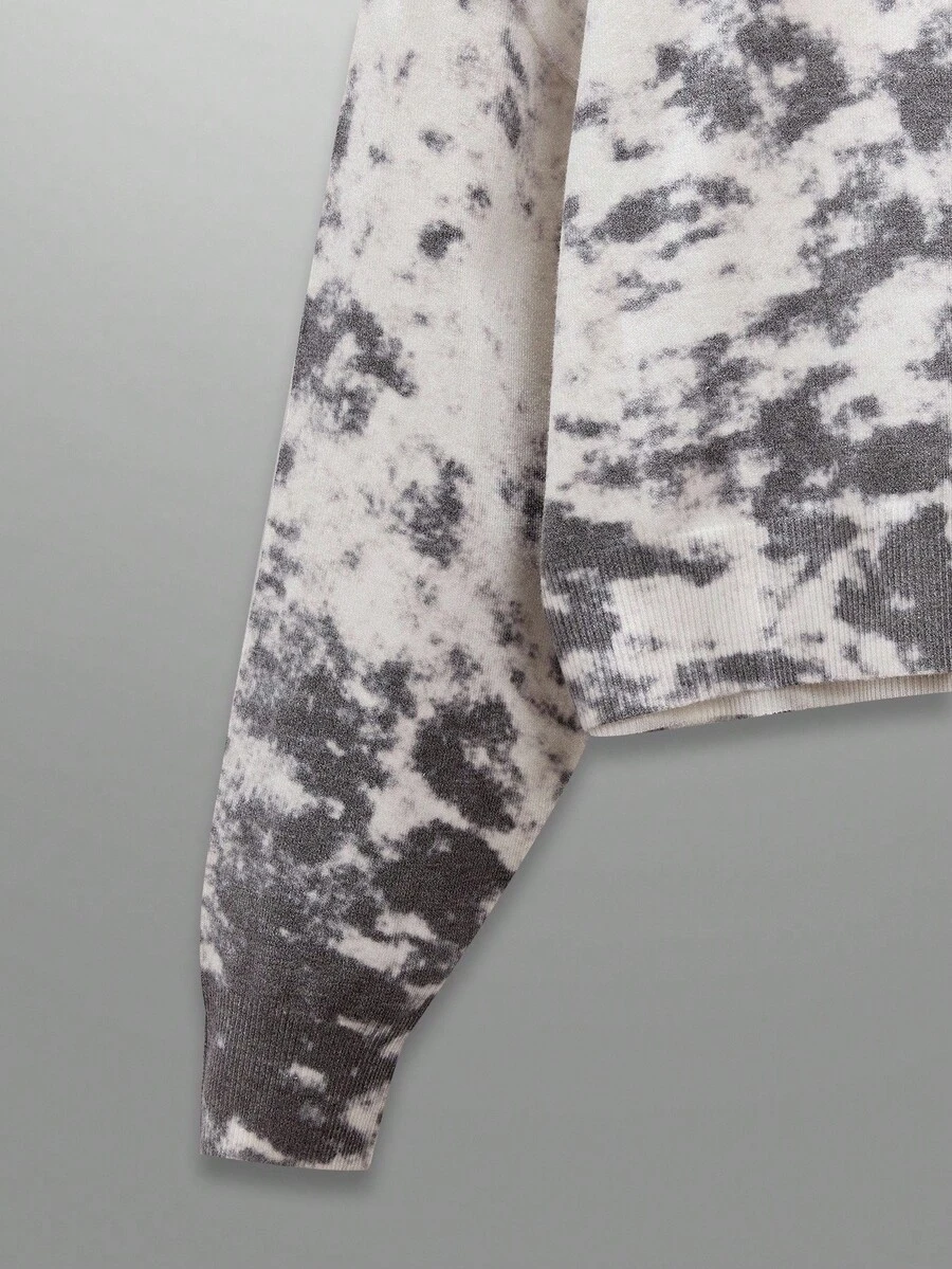 NEON BLANC Maglione casual da uomo con stampa Tintura a nodi, spalle cadenti, taglio ampio e corto, adatto per l'autunno