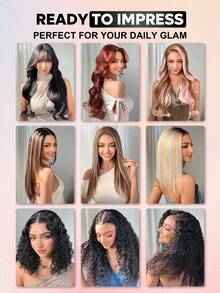 ALL READY WIG TO GLAM Parrucca da donna con parte anteriore in pizzo e onde del corpo, colore viola cenere, non necessita di colla, pre-tagliata, linea capelli invisibile, lunghezza 18-26 pollici, edizione vacanziera vibes estive