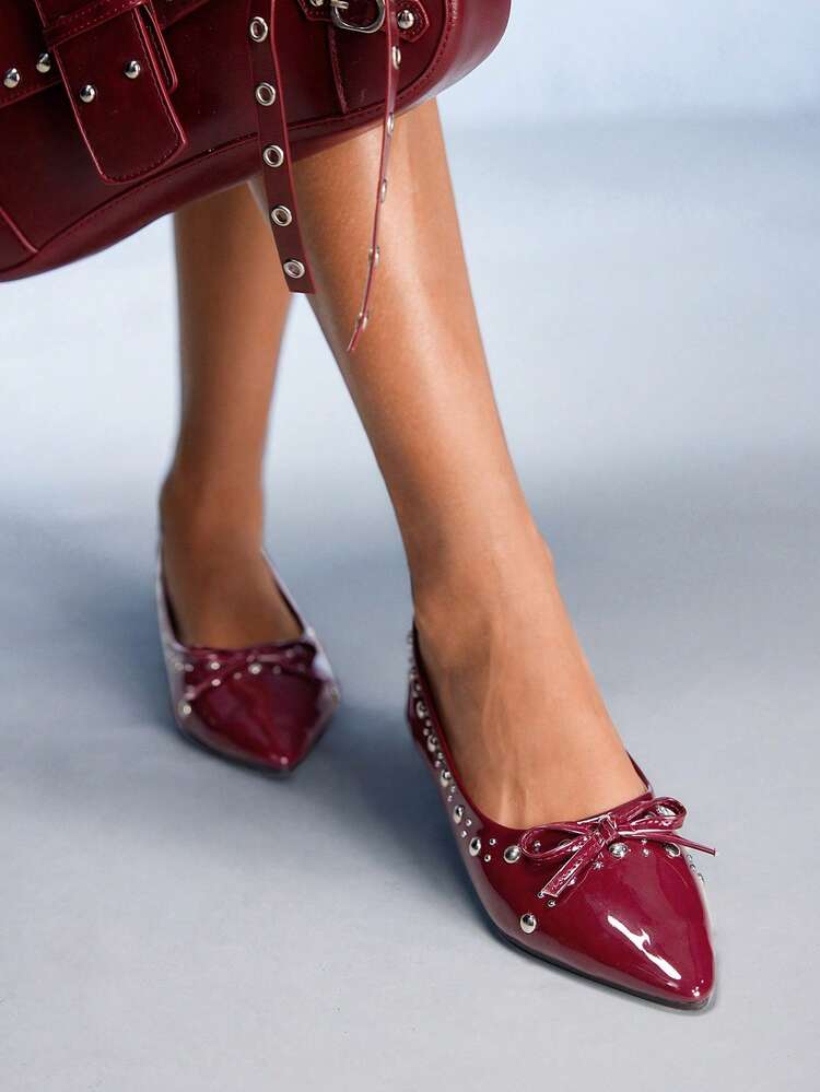 CUCCOO GRLICON Women's Fashion Elegant Bow Decor Flat Shoes