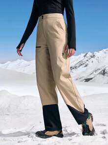 In My Nature 女士徒步裤 宽松降落伞裤 徒步裤 户外工装裤 秋冬 冬季 裤子 工装裤 保暖裤 保暖裤 卡其裤 休闲裤 日常穿搭 厚款保暖裤 - 卡其色 - 查看 3