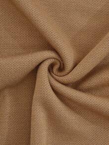 RueChic Men Cross Pattern Crew Neck Regular Sweater - Brown - View 8