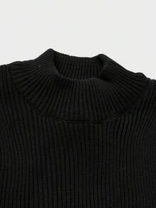 RueChic Men 2pcs Multi Pack Rib Knit Casual High Neck Slim Fit Sweater - Black and White - View 12