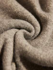 法式复古宽松Polo领长袖针织撞色边饰设计灰色女式套头衫，秋冬 - 灰色 - 查看 7