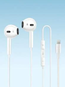 Căști intraauriculare, compatibile cu Pro/14/13/12/11/X, căști cu fir Bluetooth cu conector Lightning și telecomandă pentru controlul muzicii, apelurilor telefonice, căști intraauriculare, compatibile cu Pro/14/13/12/11/X, căști cu fir Bluetooth cu conector Lightning și telecomandă pentru controlul muzicii, apelurilor telefonice