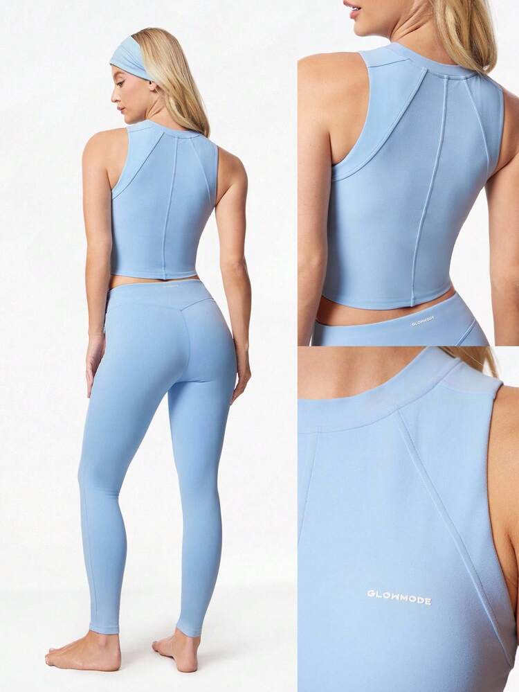 FeatherFit™ Active Edge Soft Dehnbar Schweißableitend Nahtdetails Abnehmbare Cups Rundhals Active Tank Top Geringer Aufprall Täglicher Lässig Yoga Active Wear