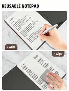 Leather Desktop Whiteboard - Dry-Erase Memo Board For Office, Home & Students, Portable Writing Message Board,Can Be Used For Work, Study, Drawing, Daily Notes,Three Adjustable Support Angles(Free A Whiteboard Marker And A Dry Erase Cloth),School Supplies,Back To School