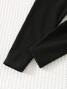 Cozy Pixies Conjunto de 2 piezas de sudadera de cuello redondo de manga larga con decoración de mariposa tejida y leggings de cintura elástica para niña bebé - Rosa - Ver 8