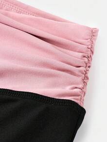 Tween Girls' Casual Contrast Foldover Waist Wide Leg Sweatpants, Spring/Summer Back To School Season Fall Winter