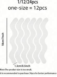 24pcs Anti Slip Shower Stickers Bathroom Anti-Slip Strip Peva Transparent Bathtub Anti-Slip Sticker Tape For Bathroom Tub Floor And Shower - Clear - View 7