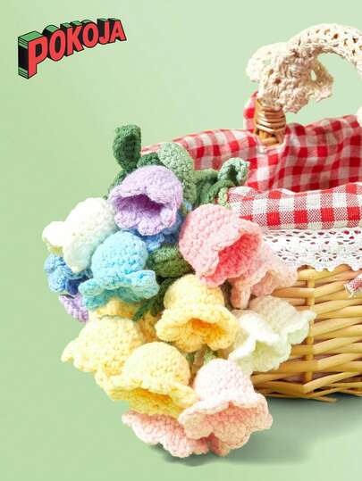 1 件手工钩针编织铃兰花串钥匙扣包装饰扣，时尚女孩背包吊坠可爱花朵背包/书包/钱包吊坠，学校用品教师礼物返校用品教师配件返校用品教师礼物钩针编织花饰品夏季女士礼物