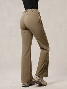 OutZeal 女式无 PFC 防水弹力喇叭裤户外徒步露营裤 - 卡其色 - 查看 7