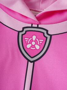 SHEIN | PAW Patrol 小女孩可爱卡通粉色小狗印花卫衣，秋冬款 - 粉色 - 查看 5