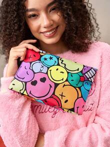 SmileyWorld® | SHEIN 1 Túi đựng mỹ phẩm nhẹ, in họa tiết hoạt hình, thích hợp để đựng mỹ phẩm, văn phòng phẩm, đồ dùng hàng ngày, thiết bị điện tử, rất tiện dụng khi đi làm, đi học, du lịch, phù hợp cho cả nam và nữ, học sinh. - Nhiều màu - Xem 3