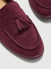 CUCCOO BIZCHIC Mocassini casual comodi  bordeaux con frange, adatti per pendolarismo, attività all'aperto, viaggi, shopping, lavoro, uso quotidiano