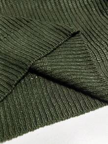 Elenzga Suéter feminino plus size, cor sólida, gola redonda, ombro caído, manga comprida, casual, solto, outono/inverno