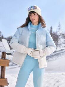 In My Nature Women's Ombre Color Zipper Front Outdoor Winter Jacket - Blue - View 11