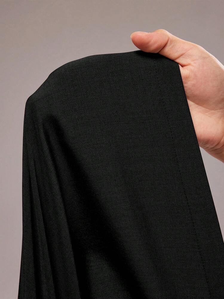 Conjunto de 2 piezas vintage francés para mujer de talla grande: chaleco ajustado y pantalones de pierna ancha con cintura elástica alta, adecuado para uso diario, temporada de regreso a la escuela, fiesta de regreso a la escuela - Negro - Ver 7