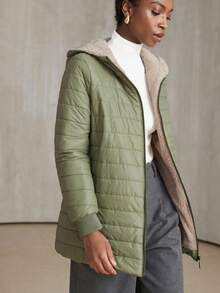 Aveloria Modichic 冬季休闲简约保暖连帽羽绒服 - 綠色 - 查看 4