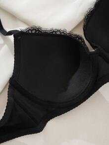 1pc Sexy Lace Simple Gather & Lift Wireless Lingerie Bra For Small Bust Women - Multicolor - View 6