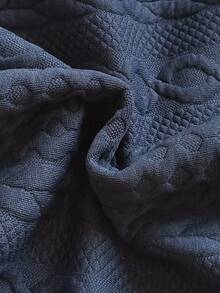 Vintaside Kids 1 件纯色面料长袖立领前开襟幼儿男童上衣 - 藍色 - 查看 8