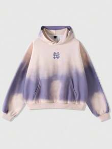 ROMWE MEN Street Life Sudadera con capucha efecto degradado para hombres, adecuada para otoño/invierno