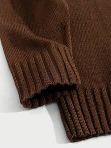 RueChic Men Raglan Sleeve AW Fashion Regular Sweater - Brown - View 5