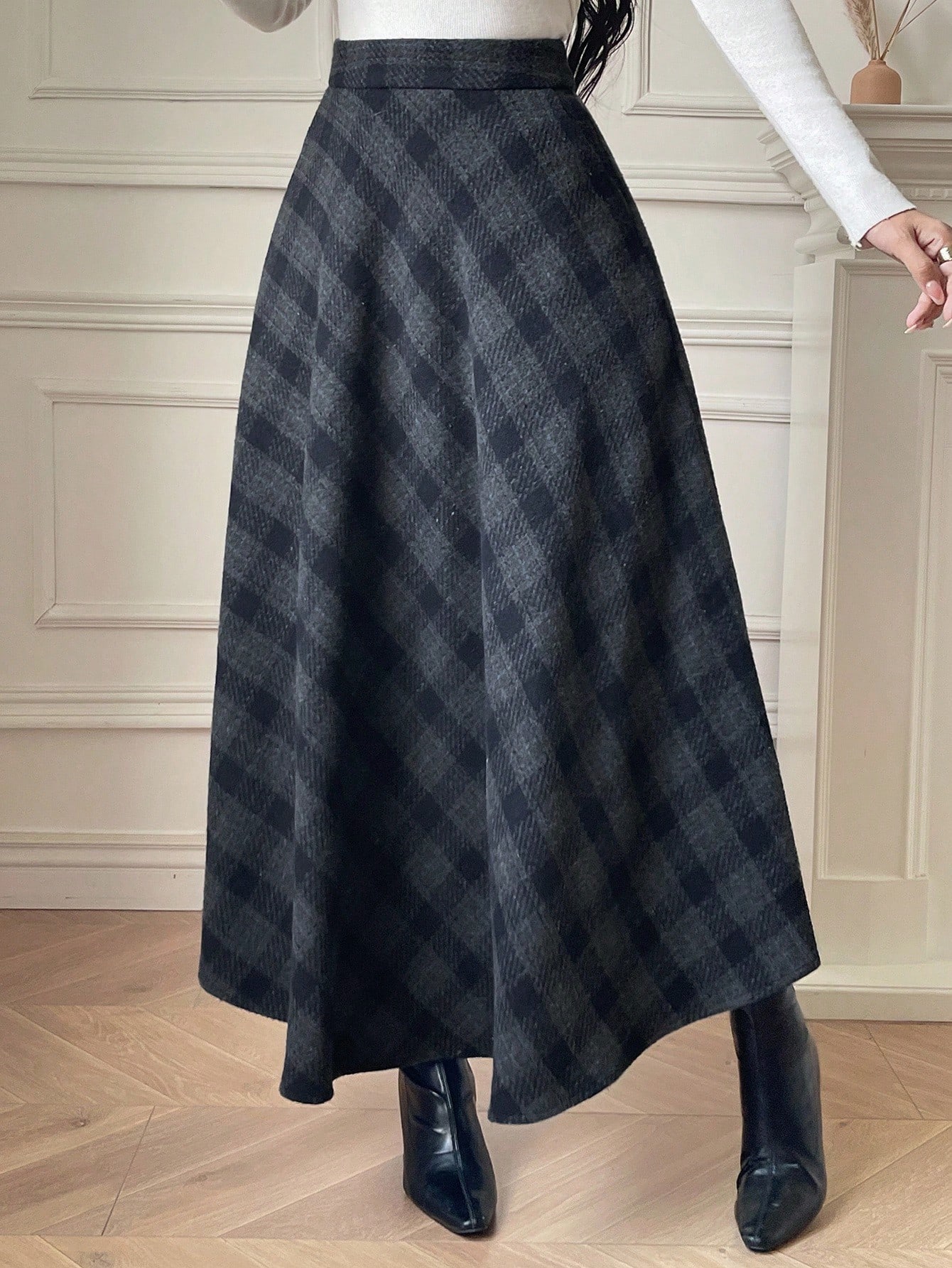 DAZY تنورة كاروهات أنيقة للنساء، مناسبة للتنقل، خر...