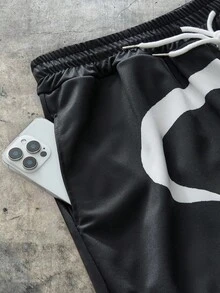 AXEPEAK 男士迷彩印花拼布T恤和裤子套装 - 彩色 - 查看 10