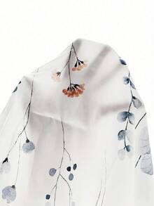 Breezaya 女士V領無袖花卉印花夏季連衣裙（隨機裁切花朵） - 白色 - 查看 3