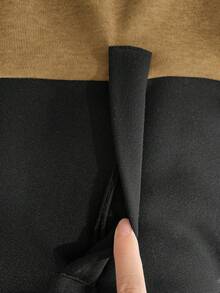 EMERY ROSE Áo khoác trùm đầu thường ngày cổ khóa kéo màu tương phản mùa thu dành cho nữ - Nhiều màu - Xem 6