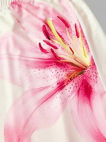 SHEIN MOD Women's Floral Print Ruched Shoulder Blouse And Midi Skirt 2-Piece Set, Long Skirts And Top Set, Women's Summer Set,Party Outfits ,Beach Outfits For Women,Beach Set,Elegant Women's Set,Thanksgiving Outfit,Christmas - Multicolor - View 3