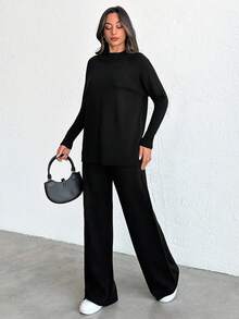 SHEIN Tall 女士立领插肩袖针织毛衣 2 件/套