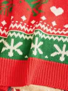 HIMLAND 男士圣诞树和鸟图案套头衫，秋冬款 - 彩色 - 查看 7