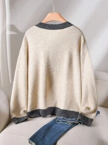 CosyJoli Plus Size Elegant French Floral Sheer Minimalist Sophisticated Casual Versatile Knit Cardigan For Women Autumn Winter Clothes For Women