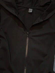 Attitoon 休闲复古哥特朋克Y2K风格交叉翅膀卷轴巴洛克定位印花图案女式修身连帽T恤，适合秋季穿着，百搭，机场、音乐节皆宜 - 黑色 - 查看 5