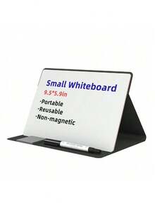 Leather Desktop Whiteboard - Dry-Erase Memo Board For Office, Home & Students, Portable Writing Message Board,Can Be Used For Work, Study, Drawing, Daily Notes,Three Adjustable Support Angles(Free A Whiteboard Marker And A Dry Erase Cloth),School Supplies,Back To School