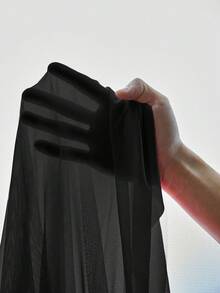 SHEIN 1 Bộ áo choàng ren cỡ lớn có họa tiết hoa 3D + Váy hai dây ren cỡ lớn có thiết kế thắt eo - màu đen - Xem 6