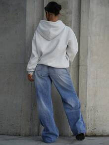 SAYEHFBABY B Distressed & Water Washed Straight Jeans - Medium Wash - View 2