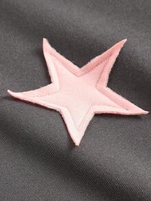 SHEIN Teen Girls Loose Fit Star Print Crew Neck Sweatshirt And Wide Leg Sweatpants 2 Piece Set, Casual Street Style, Suitable For Autumn/Winter Fall Girls Lounge Set Sweat Sets Tweens Comfy Sweatsuit Set Girls Sweatshirt Straight Pants Suit Tween Girl Tween Sweat Pants Set