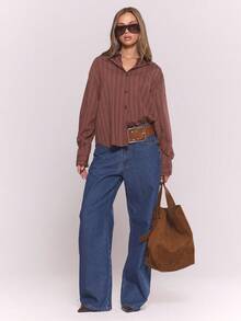 MUSERA Chemise à manches longues avec boutons à rayures, idéale pour les vacances, les festivals, décontractée mais élégante. Parfaite pour l'été, l'automne, Noël et les fêtes.