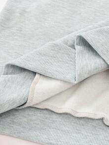 Manfinity Joysei 男士宽松落肩字母压纹加厚连帽衫，浅灰色 - 淺灰色 - 查看 4