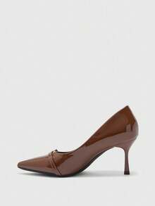 CUCCOO BIZCHIC Coffee Color Women's High Heel Pumps, Sexy Stiletto Pointed Toe Shoes For Outdoor, Commute, Party, Banquet For Christmas Spring Shoes - Coffee Brown - View 9
