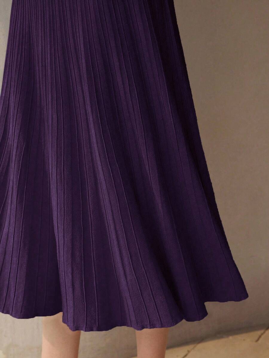 MOTF PREMIUM 斜裁直筒连衣裙 - 紫色 - 查看 2