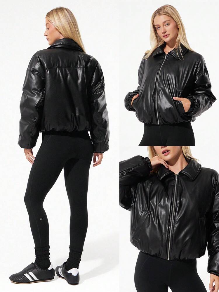 Frost Fit leichte, weiche und warme Strickbund-Jacke mit Retro-Ausschnitt, Taschen und Kunstleder, für Herbst und Winter, für den täglichen Lässig-Outdoor-Einsatz