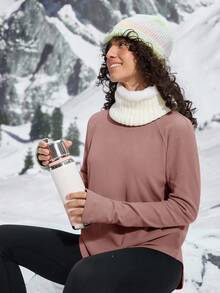 In My Nature 女士户外 T 恤和背心，纯色长袖，简约时尚休闲日常穿着