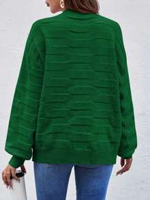 EMERY ROSE 纯色圆领休闲套头毛衣 - 綠色 - 查看 2